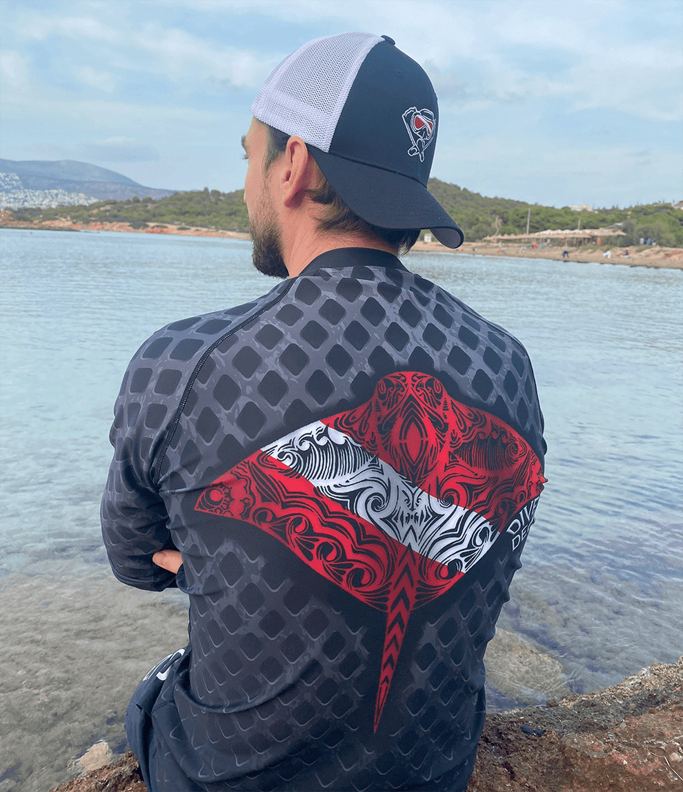 Dive Stingray Men's Long Sleeve Rash guards DiverBubbles
