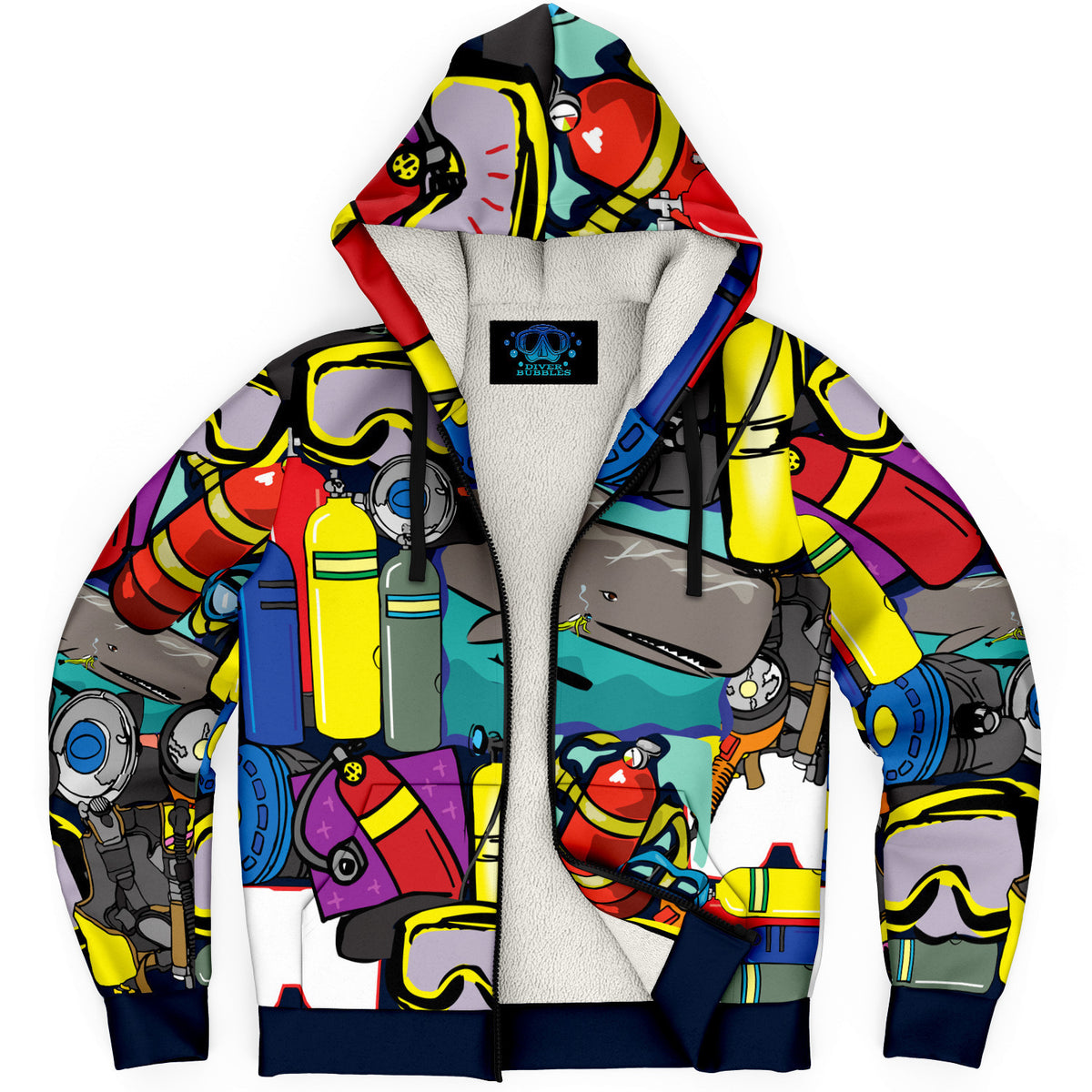 Pop Art Scuba Zip-Up Hoodie – DiverBubbles