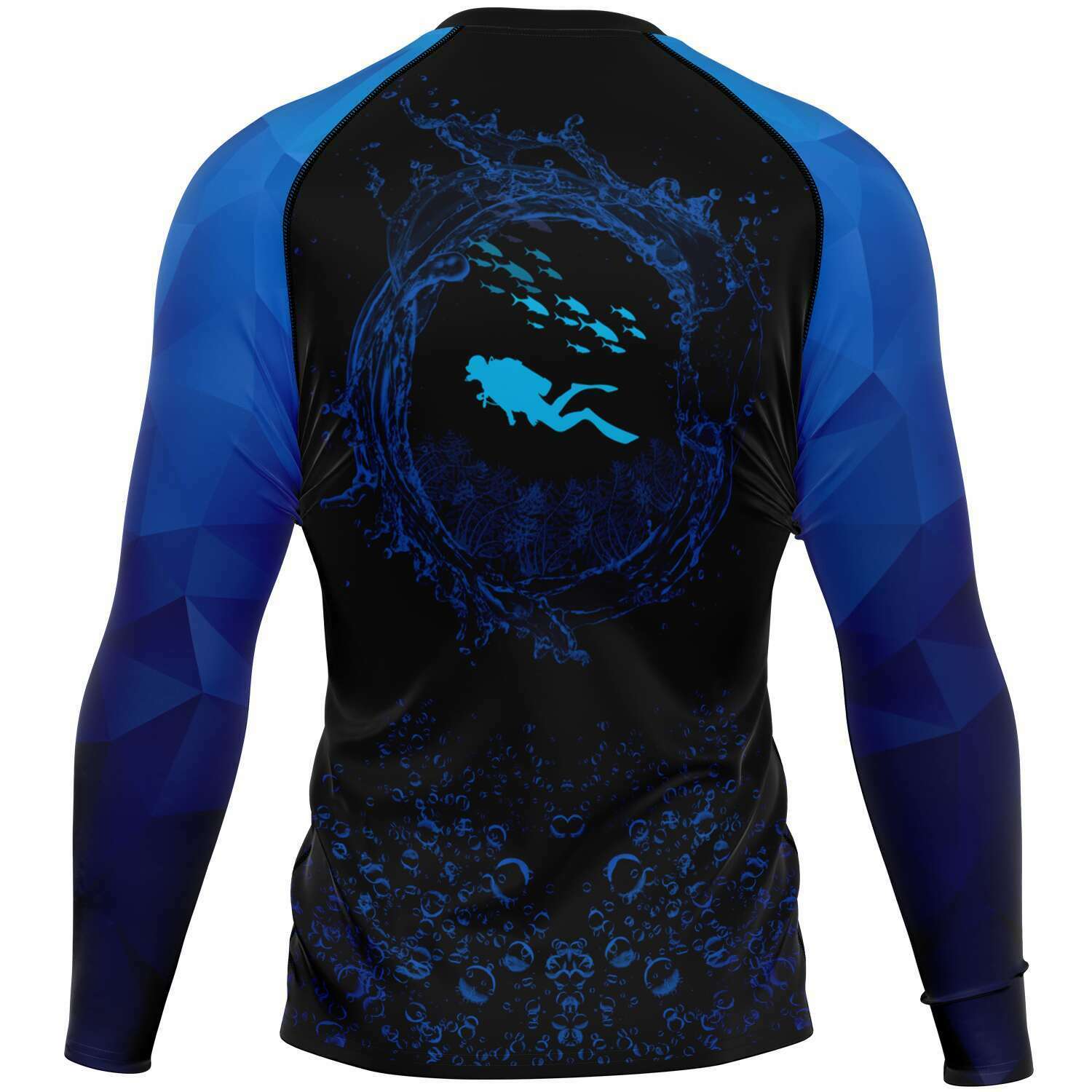 Men's Rash Guard Blue Men's Blue Dive Rash Guard | Diver Bubbles – DiverBubbles